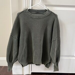 Womens Aerie Green Cotton Oversized Sweater Small